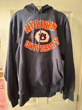Navy Auburn Pro Weav MV Sport Sports Pullover Hoodie - Large
